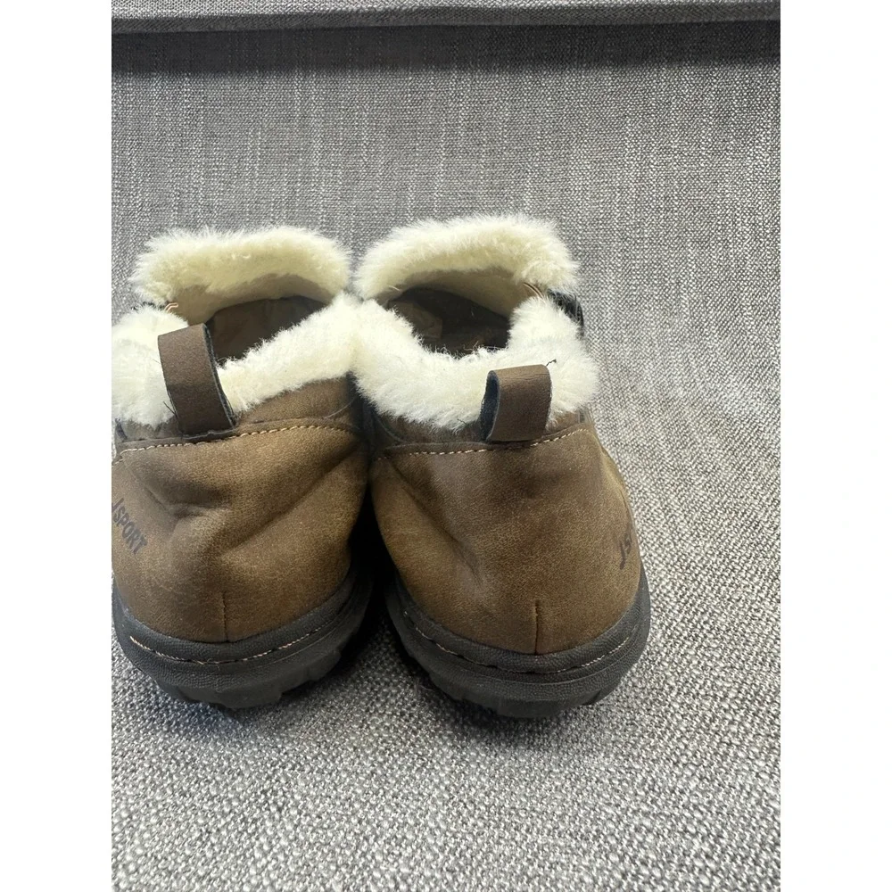 Jsport Elenor S1ELR34 Womens 10 M Brown Suede Faux Fur Side Zip Winter Snow Boot